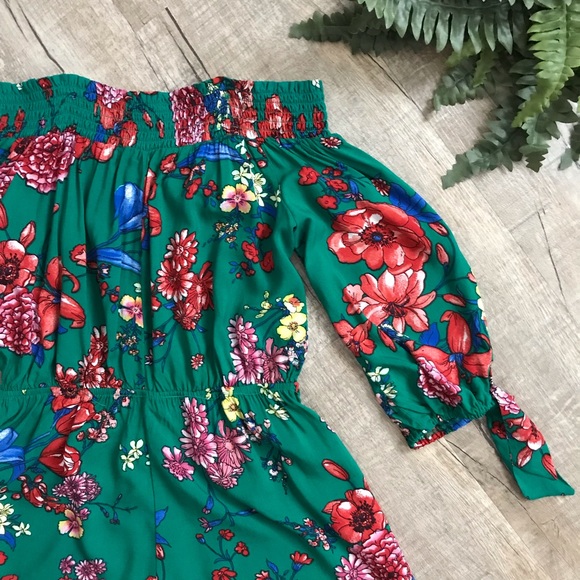 As U Wish Green & Floral Romper - Picture 6 of 8
